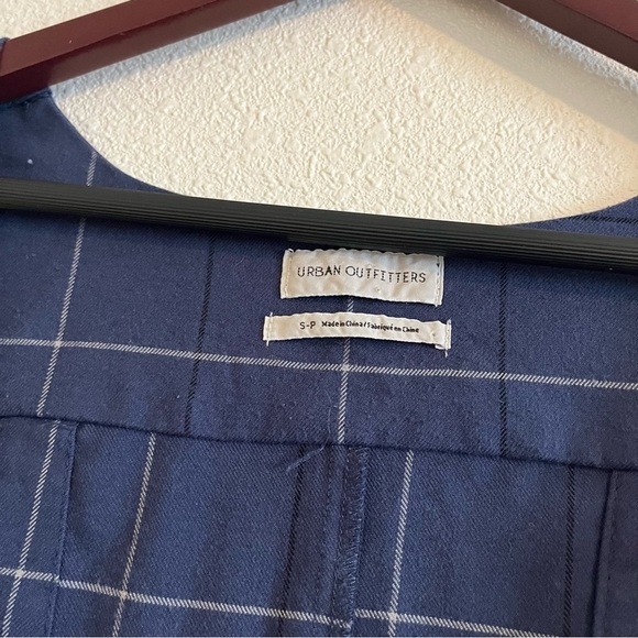 Urban Outfitters Patch Blue Checkered Wide Leg Buckle Strap Jumpsuit Size S - Picture 10 of 12